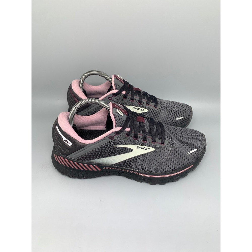 Brooks Adrenaline GTS 22 Gray Pink Running Shoes 1203531B015 Women's Sz 9.5
